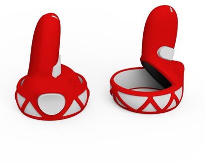 Vr Helm Beschermende Front Cover Voor Oculus Quest 2 Siliconen Anti-Throw Bescherming Shell Voor Oculus Quest 2 Headset accessoires rood handvat