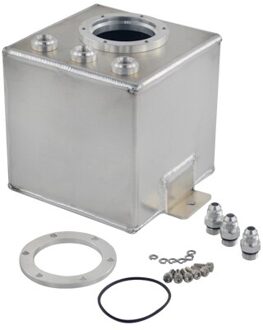 Vr Racing-AN6 2L Aluminium Billet Aluminium Brandstof Surge Tank/AN6 Surge Tank Met Fittings VR-TK83 Zilver