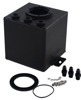 Vr Racing-AN6 2L Aluminium Billet Aluminium Brandstof Surge Tank/AN6 Surge Tank Met Fittings VR-TK83 zwart