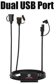 Vr-Robot 18W Motorfiets Qc 3.0 Quick Charge DC12-24V Waterdichte Motorcycle Usb Snelle Oplader Voor Telefoon Tablet Gps Dual Port