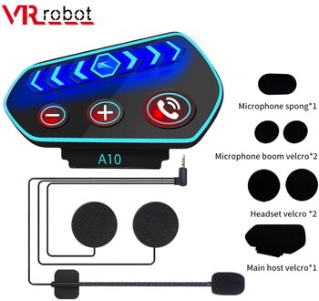 Vr Robot Bluetooth 5.0 Motorfiets Headset Waterdichte Draadloze Helm Ultra Dunne Hoofdtelefoon Lange Standby Microfoon Muziekspeler