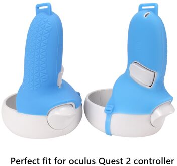 Vr Siliconen Cover Controller Beschermhoes Handvat Grip Covers Voor Oculus Quest 2 Vr Vr Glas Cover Half Controller blauw