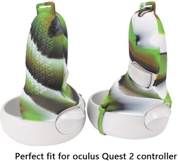 Vr Siliconen Cover Controller Beschermhoes Handvat Grip Covers Voor Oculus Quest 2 Vr Vr Glas Cover Half Controller camouflage