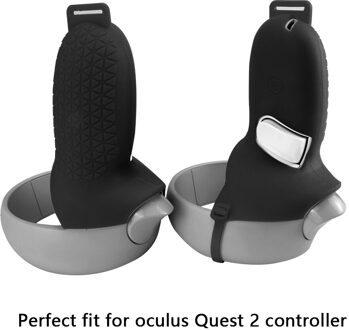 Vr Siliconen Cover Controller Beschermhoes Handvat Grip Covers Voor Oculus Quest 2 Vr Vr Glas Cover Half Controller zwart
