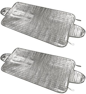 Vrachtwagen zonnescherm/anti vorst deken - 2x - 100 x 255 cm - zilver - extra groot formaat