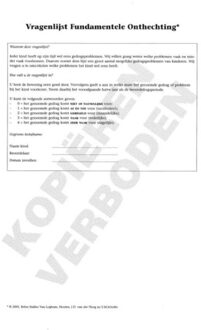 Vragenlijst Fundamentele Onthechting (Vfo) - Scoreformulieren - J.D. van der Ploeg