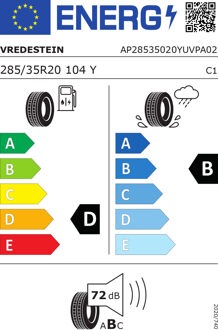 Vredestein car-tyres Vredestein Ultrac Vorti+ ( 285/35 ZR20 (104Y) XL met wangbescherming (FSL) )