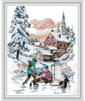 Vreugde Zondag Kleine Beer Zus Kruissteek Gedrukt Schilderijen 11 & 14CT Diy Ecologische Katoen Borduurpakketten Borduurpakketten 11CT onbedrukt cloth