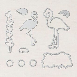 Vriendelijke Flamingo Stempel Set En Coördinerende Sterft Bloemen, En Planten Metalen Stansmessen Voor Diy Scrapbooking Card enkel en alleen snijdend dies