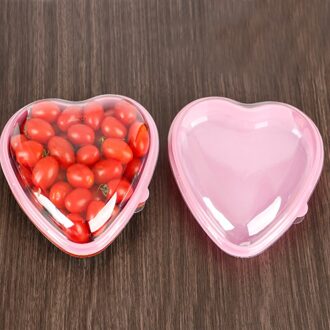 Vriendin Dozen Plastic Hart Vorm Verpakking Doos Voor Fruit Aardbei Cherry Verpakking roze 19.5x18.5x5cm