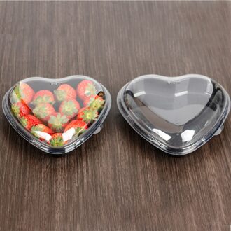 Vriendin Dozen Plastic Hart Vorm Verpakking Doos Voor Fruit Aardbei Cherry Verpakking zwart 19.5x18.5x5cm