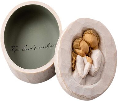 Vriendschap Gebeeldhouwde Handgeschilderde Waardevolle Aandenken Hars Doos Liefhebbers Sieraden Opbergdoos Vriend Box ovaal doos