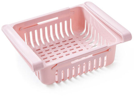 Vriezer Plank Opbergrek Verstelbare Koelkast Organizer Koelkast Opslag Houder Pull-Out Lade Verse Saver Keuken Organizer roze