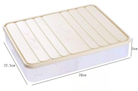 Vriezer Voedsel Opslag Container Stapelbaar Voedsel Saver Box Met Deksel Vierkante Plastic Single-Layer Verzegelde Transparante Doos beige 28x22x5cm
