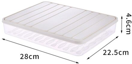 Vriezer Voedsel Opslag Container Stapelbaar Voedsel Saver Box Met Deksel Vierkante Plastic Single-Layer Verzegelde Transparante Doos wit 28x22x4.6cm