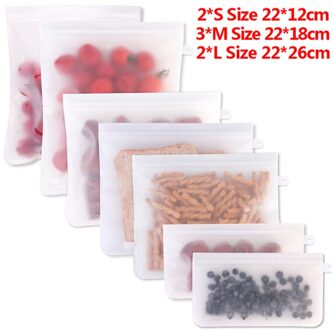 Vriezer Zak Vacuüm Opslag Food Grade Keuken Organizer Peva Fruit Bento Bag Herbruikbare Voedsel Opbergtas A5