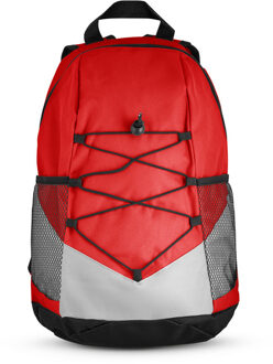 Vrije tijds rugtas/rugzak - rood - 42 x 25 x 18 cm - wandelen/strand/sport/zwemmen