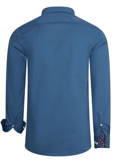 Vrijetijdsoverhemd met bloemenpatroon Blauw