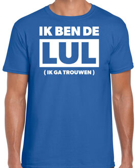 vrijgezellen feest t-shirt heren - ik ben de lul - blauw - bachelor party M