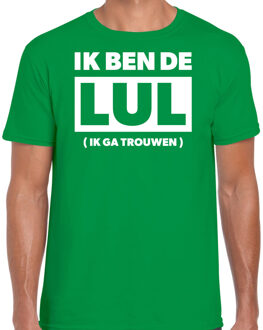 vrijgezellen feest t-shirt heren - ik ben de lul - groen - bachelor party S