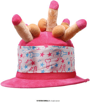 Vrijgezellenfeest hoed met penissen - piemelhoed - onze size - voor volwassenen - de lul