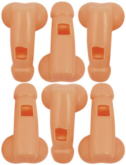 Vrijgezellenfeest Piemel fluitje - 6x stuks - willy whistle - funartikelen