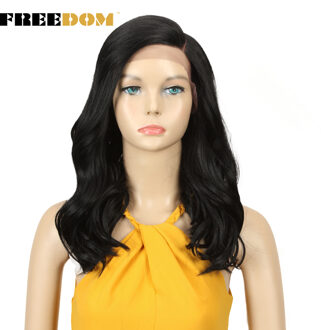 Vrijheid Synthetische Lace Pruik 20 Inche Body Wave Ombre Blond 613 Asymmetrie Pruiken Voor Zwarte Vrouwen Hittebestendige Mode Pruik #1