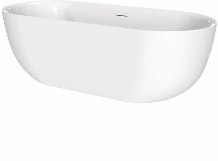 Vrijstaand Bad Melissa 180x85x60 cm Incl. Klikwaste, Afvoer en Sleuf Overloop Glans Wit