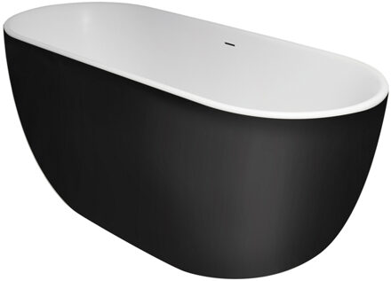 Vrijstaand Bad Xenz Humberto 170x72x63 cm Solid Surface Zwart