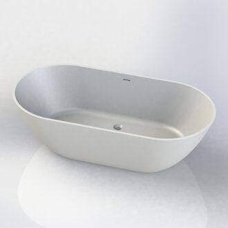 Vrijstaand Ligbad Boss & Wessing Cusco 165x83x50 cm Cast Marble Mat Wit Boss & Wessing