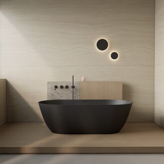 Vrijstaand Ligbad Flow 165x83x50 cm Mat Zwart