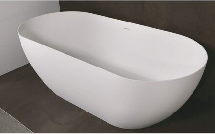 Vrijstaand Ligbad Luca Sanitair Vasca 175x80x58 cm Solid Surface Mat Wit (inclusief afvoer en sifon)