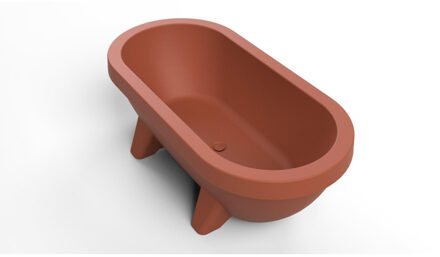 vrijstaand (tuin)bad - 194x94x66cm - kunststof - geschikt voor buiten - mat terracotta B161001107 Terracotta mat