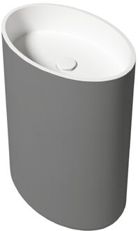 Vrijstaande Waskom Zydra Elipse 60x42 cm Titanio Grijs