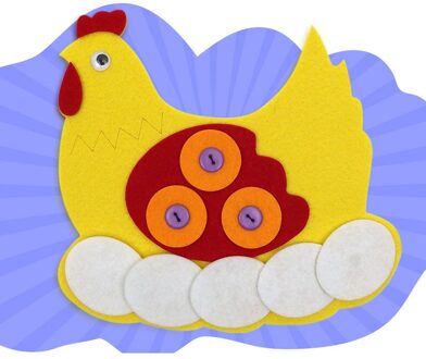 Vroege Onderwijs Vilt Button Hen Voor Kleuterschool Leren Speelgoed Kinderen te Leren De Knoppen Vilt Doek Craft 19x22 cm