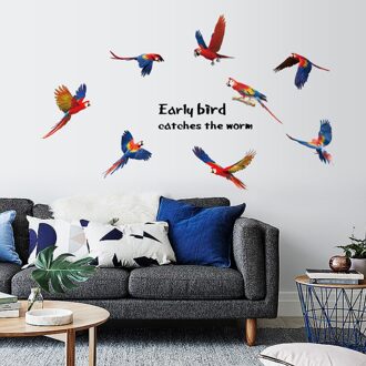 Vroege Vogel Badkamer Muurstickers Voor Kinderkamer Poster Vinyl Home Decor Adesivo De Parede Art Decals 3D Diy Behang decoratie