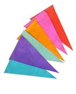 Vrolijk gekleurde vlaggenlijn van papier 10 meter - Vlaggenlijnen Multikleur
