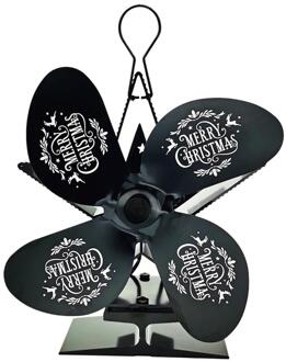 Vrolijk Kerst Vijfpuntige Ster Haard Ventilator Kachel Ventilator Blower Warmte Aangedreven Kachel Fan Log Hout Brander Aluminiumoxide Blades fan 01