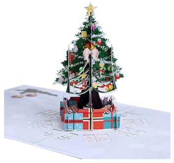 Vrolijk Kerstfeest 3D Popup Folding Wenskaart Unieke Uitnodigingskaarten Met Postkaart Envelop Kerst Wenskaart