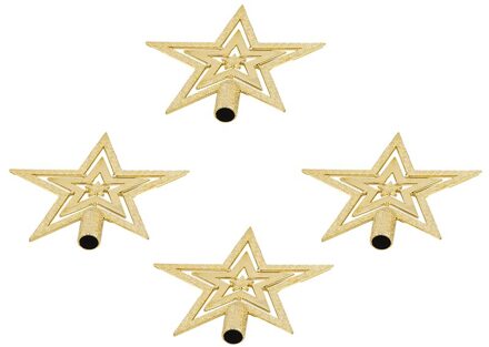 Vrolijk Kerstfeest Golden Ster Vijfpuntige Ster Kerstboom Top Kerst Decoratie Ster Creatieve Kerst Thuis Desktop Topper goud
