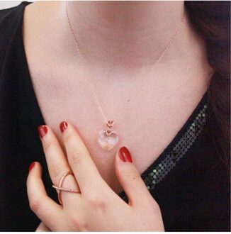 Vrolijke hartjeshangers - Oostenrijks kristal Wit en roségoud