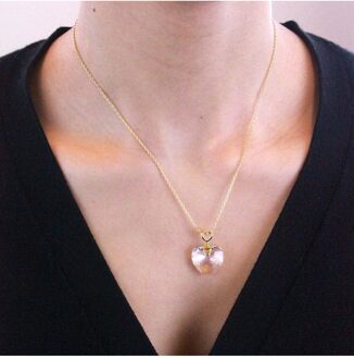 Vrolijke hartjeshangers - Oostenrijks kristal Wit & Goud - One Size