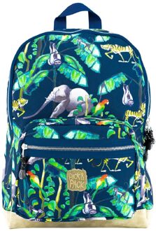 Vrolijke Jungle Rugzak M Donkerblauw Multikleur