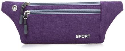 Vrouw Bag Heuptas Mannen Multifunctionele Zakken Outdoor Sport Leisure Messenger Taille Packs Reistas Riem Pack belt Pouch Paars