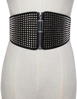 Vrouw elastische riem afdichting brede corset vro riemen voor vrouwen Taille klinknagels riemen Vormgeven gordel brede elastische riem