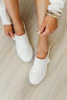 Vrouw Handgemaakte Effen Kleur Canvas Simple Cross Klittenband Platte Bodem Ademend Comfortabele Mode Toevallige Sneakers 7KG051 41