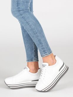 Vrouw low-cut dikke bodem mode sportschoenen BIANC / 39