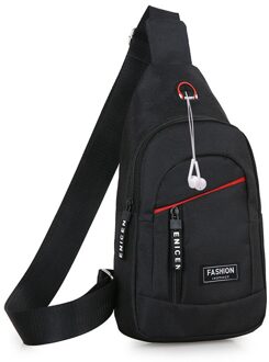 Vrouw & Mannen Messenger Bag Mini Schoudertas Diagonaal Multifunctionele Mobiele Telefoon Zak Outdoor Oortelefoon Pouch Sporttas zwart