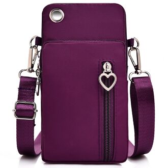 Vrouw Messenger Bag Mini Schoudertas Diagonaal Multifunctionele Mobiele Telefoon Zak Outdoor Oortelefoon Pouch Sport Crossbag Tas bordeaux