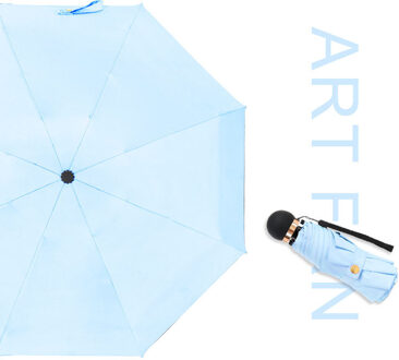 Vrouw Mini Pocket Paraplu Voorkomen Uv Regendicht Vijf Opvouwbare Dames Zon Kleine Paraplu Draagbare Voor Meisje Kid lucht blauw
